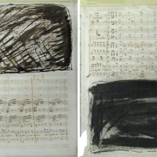 Image - Thick smudges black out parts of an aria from Luigi Cherubini's 1797 opera "Medee." (Courtesy Uwe Bergmann)