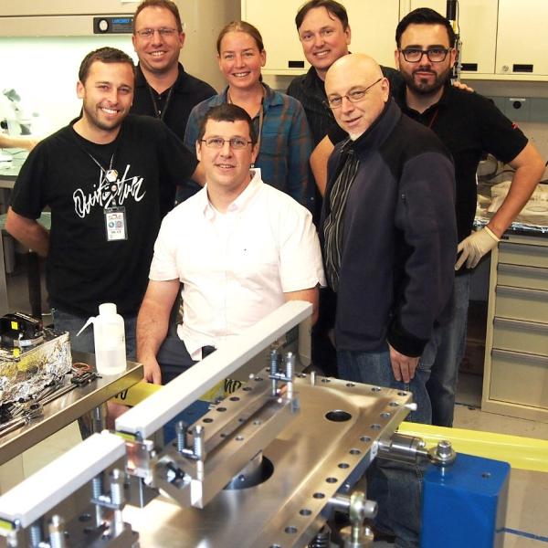 Photo - The assembly team for the split-and-delay sys...