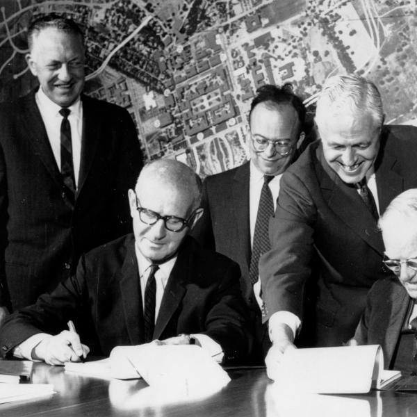  Morris Doyle signing the SLAC construction contract on April 30, 1962