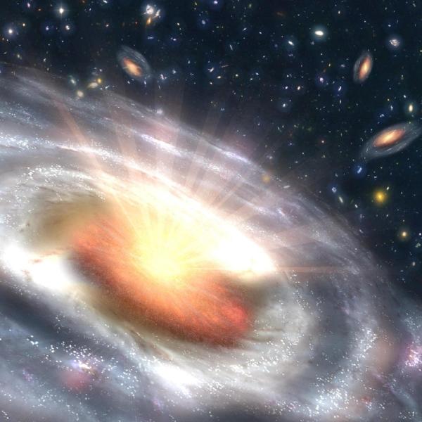 Artist's conception of a quasar (Credit: NASA/JPL-Caltech.)