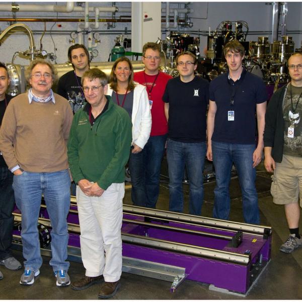  The team that conducted the first experiment on the X-ray Correlation Spectroscopy instrument at SLAC's Linac Coherent Light Source