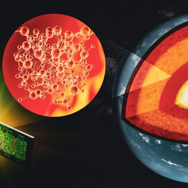 atomic arrangements of liquid silicates at the extreme conditions found in the core-mantle boundary.