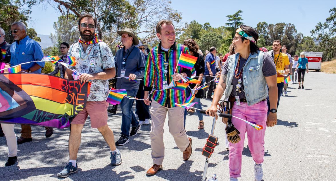 Pride parade at SLAC