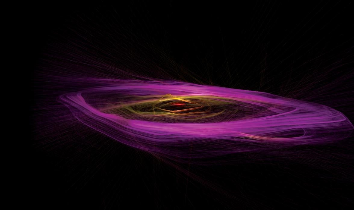 Speed of hydrogen gas in a rotating galaxy.