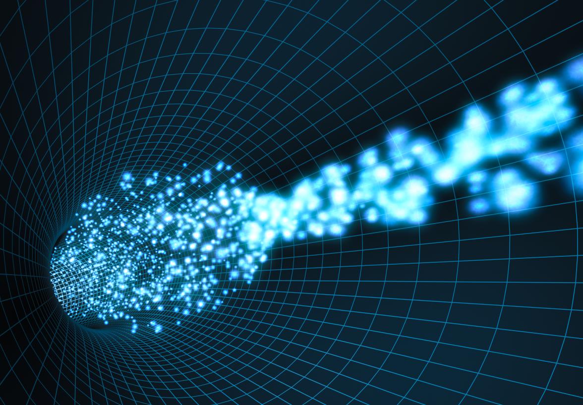 Beams of light used to study quantum optics.