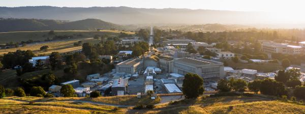 Aerial photo of SLAC research yard