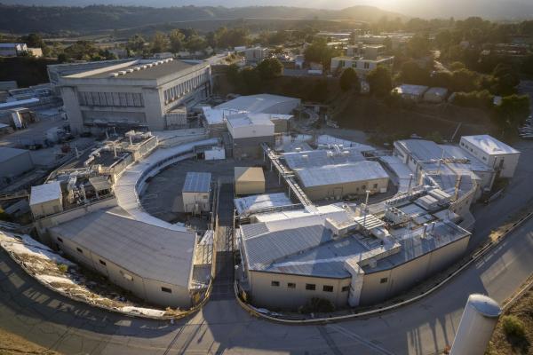 Drone photo of SSRL at SLAC National Accelerator Laboratory