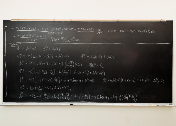  Blackboard with equations.