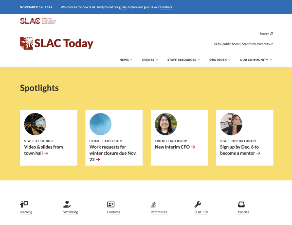 SLAC Today Intranet