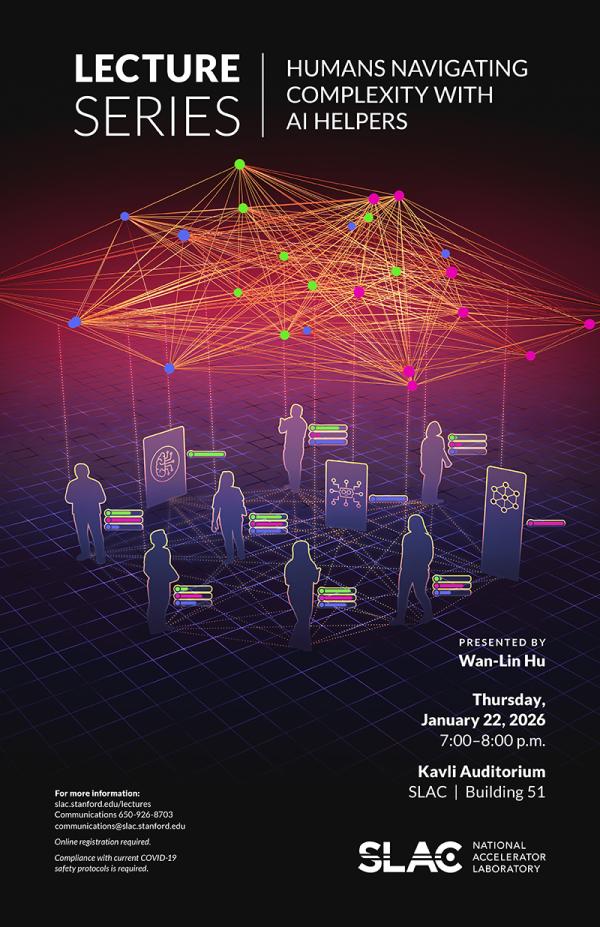Poster for public lecture about Humans Navigating Complexity with AI Helpers
