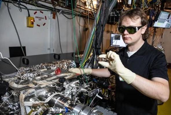 Photo of someone doing an experiment