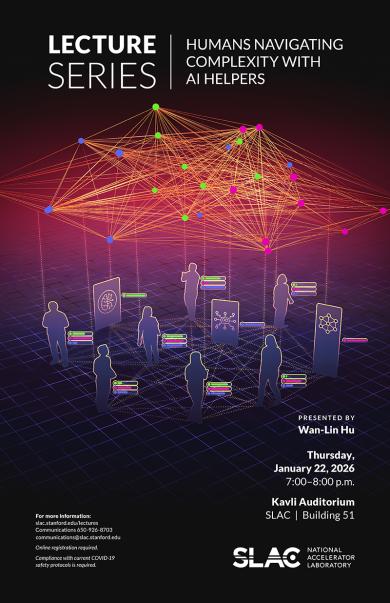 Poster for public lecture about Humans Navigating Complexity with AI Helpers