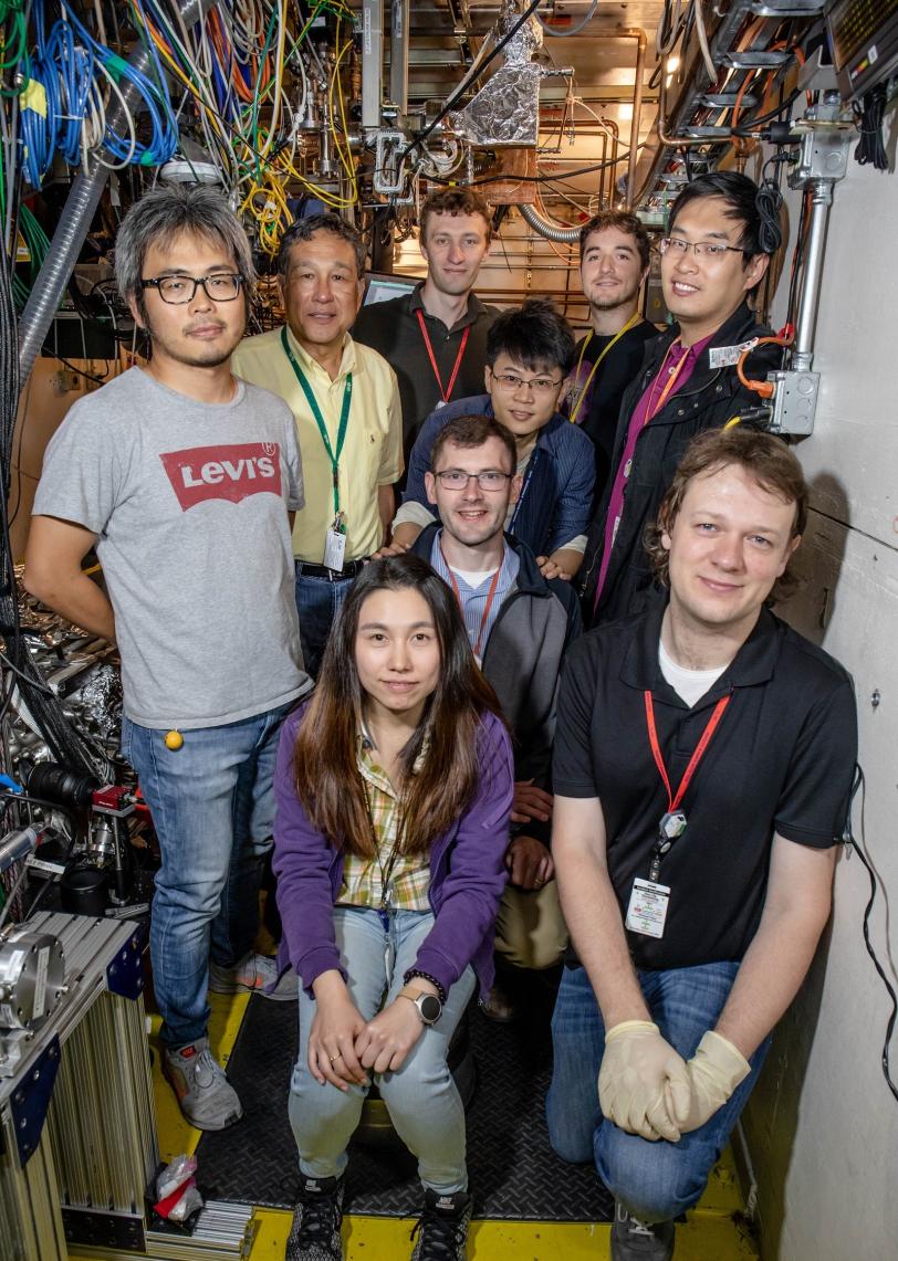 SLAC staff and external users during the inaugural experiment at the lab's instrument for ultrafast electron diffraction (MeV-UED) 